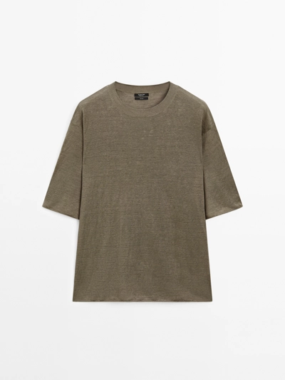 Massimo Dutti Свитер с короткими рукавами из льна одноразмерный