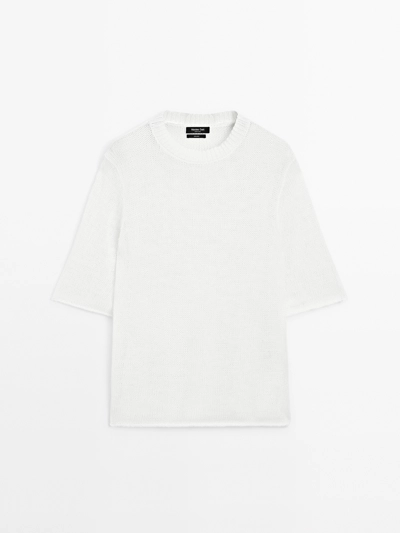 Massimo Dutti Свитер из льна с коротким рукавом