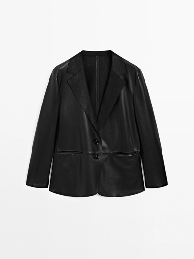 Massimo Dutti Пиджак из мягкой кожи натуральной кожи NAPPA купить с доставкой.