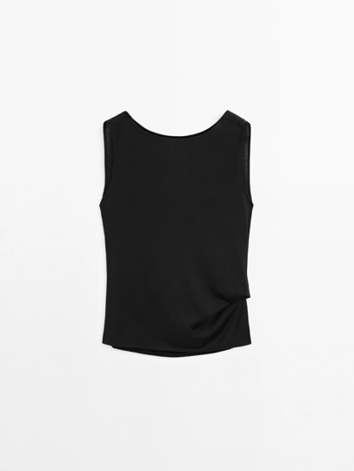 Massimo Dutti Топ из 100% хлопка с завязкой на спине