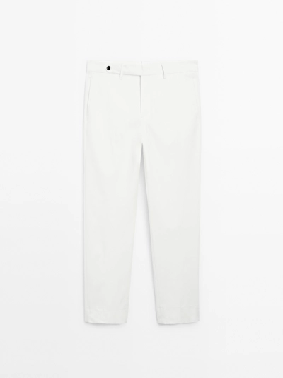 Massimo Dutti Брюки из хлопково-шерстяной смеси в полуприлегающем крое