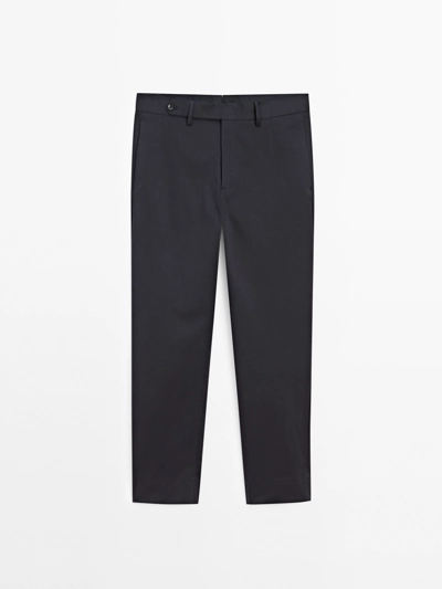Massimo Dutti Брюки из хлопково-шерстяной смеси в стиле SLIM FIT