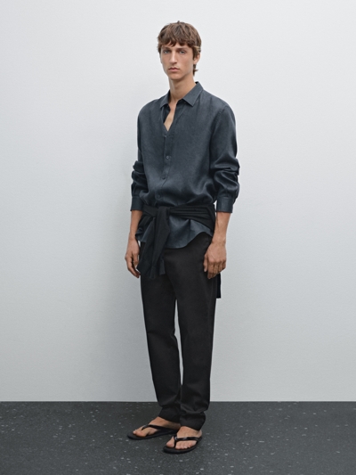 Massimo Dutti Брюки из смесового хлопка с узким кроем купить с доставкой.