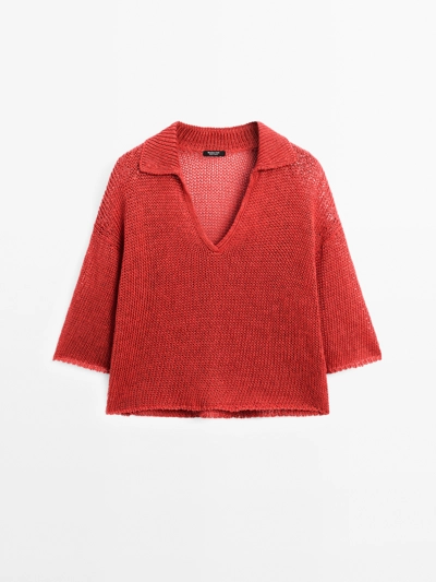 Massimo Dutti Пуловер с отделкой из ажурного вязания и воротником-стойкой - STUDIO купить с доставкой.