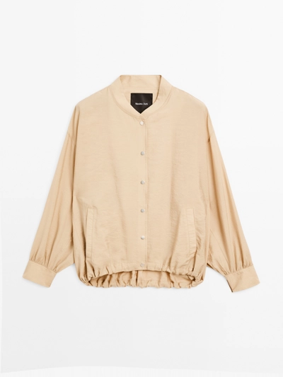 Massimo Dutti Куртка-бомбер свободного кроя с деталями на шнурке купить с доставкой.