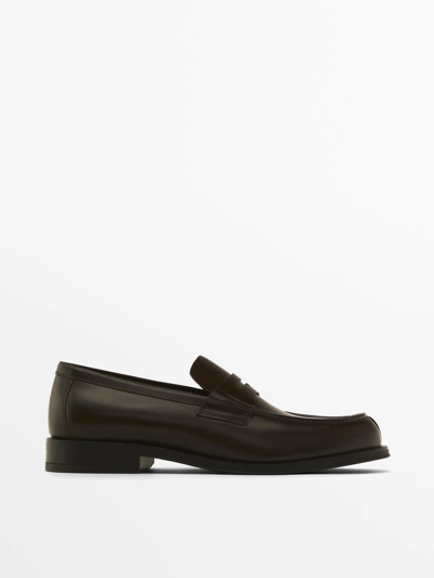 Massimo Dutti Туфли без застежки из кожи купить с доставкой.