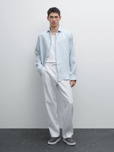 Massimo Dutti Брюки-джоггеры из 100% льна