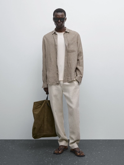 Massimo Dutti Брюки-джоггеры из 100% льна