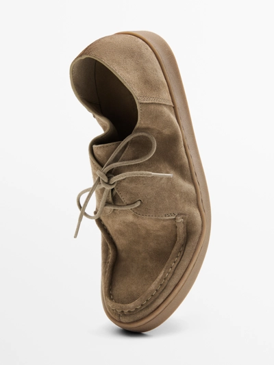 Massimo Dutti Туфли из замши с разделенным мысом купить с доставкой.