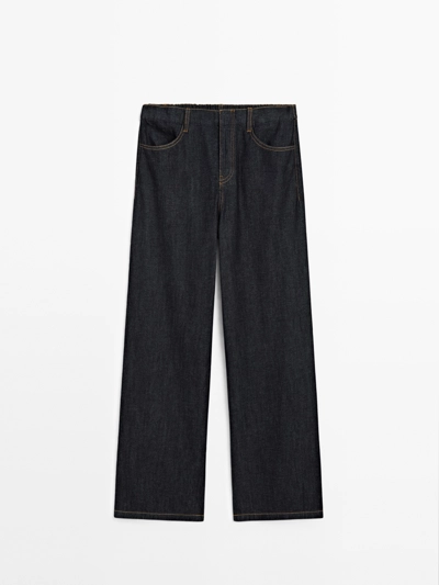 Massimo Dutti Джинсы с широкими штанинами и средней посадкой из 100% хлопка