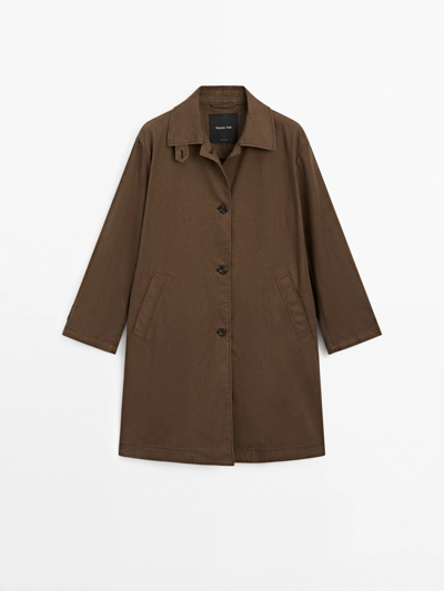 Massimo Dutti Пальто из смесового хлопка купить с доставкой.