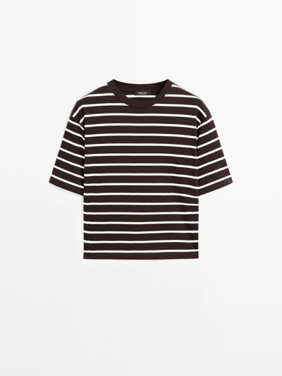 Massimo Dutti Футболка из 100% хлопка в полоску купить с доставкой.