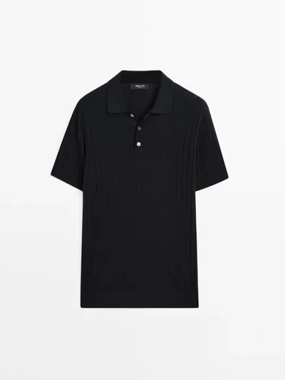 Поло из ребристого трикотажа MASSIMO DUTTI
