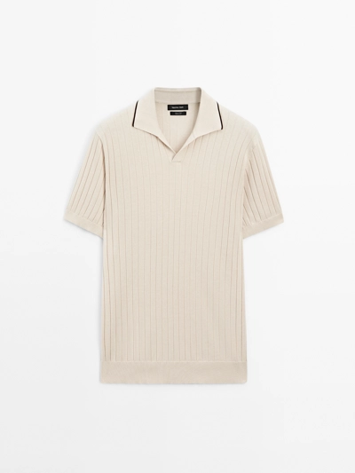 Massimo Dutti Поло из рубчатого трикотажа купить с доставкой.