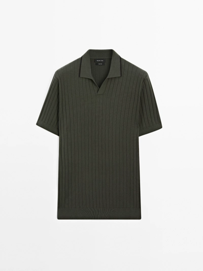 Massimo Dutti Поло с рельефным трикотажем купить с доставкой.