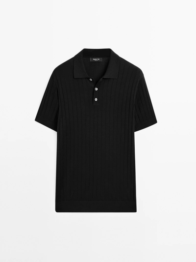 Massimo Dutti Поло из ребристого вязаного полотна купить с доставкой.