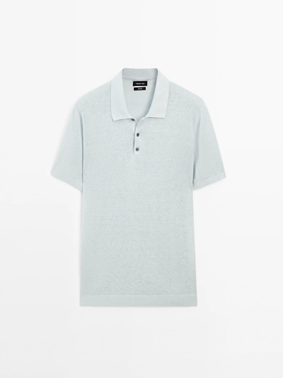 Massimo Dutti Поло из льна с коротким рукавом купить с доставкой.