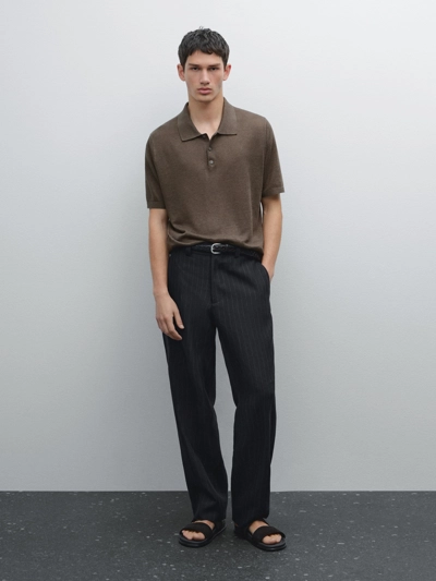 Massimo Dutti Поло из 100% льна купить с доставкой.