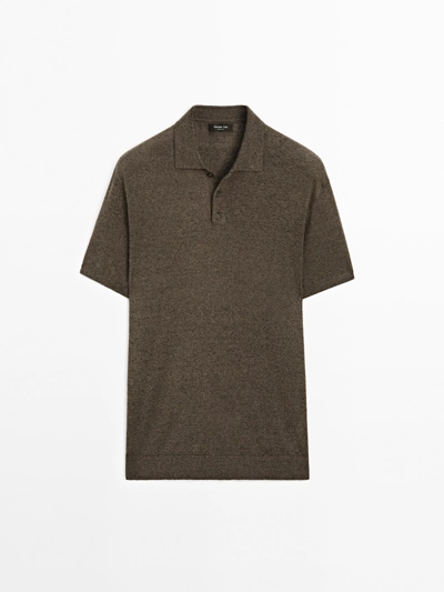 Massimo Dutti Поло из вязаного трикотажа из льняной смеси купить с доставкой.