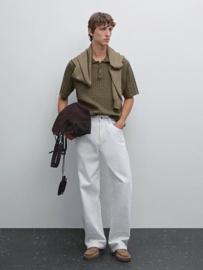 Massimo Dutti Поло вязаное с оплеткой