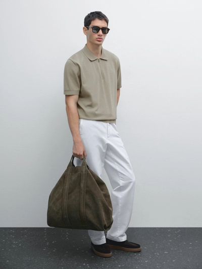 Massimo Dutti Поло с застежкой-молнией из хлопкового трикотажа купить с доставкой.