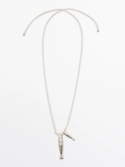 Massimo Dutti Ожерелье из шелкового шнура с рыбой