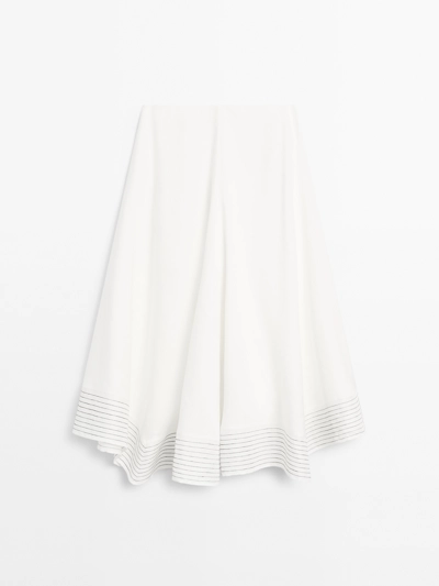 Massimo Dutti Юбка из льняной смеси с расклешенной юбкой и деталями швов
