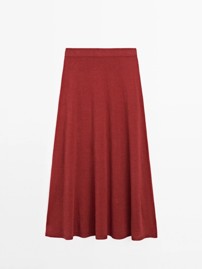 Massimo Dutti Длинная юбка из льняно-вязаной ткани купить с доставкой.