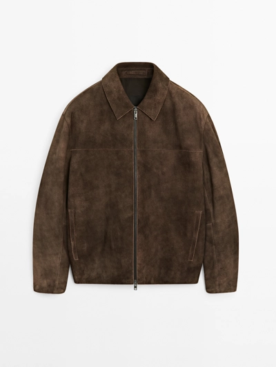 Massimo Dutti Замшевая кожаная куртка