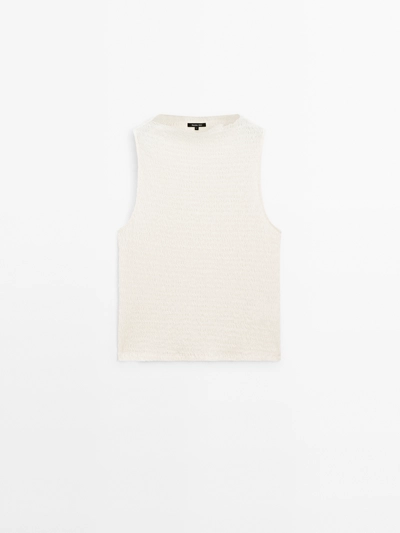 Massimo Dutti Топ из текстурированной хлопковой смеси