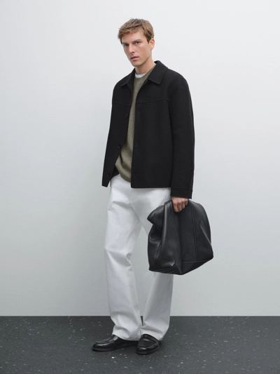 Massimo Dutti Рубашка из шерстяной смеси с двойной тканью купить с доставкой.