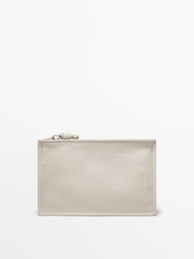 Massimo Dutti Сумочка-кошелек из натуральной кожи с узлом купить с доставкой.