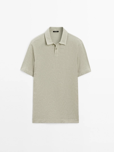 Massimo Dutti Поло с короткими рукавами из текстурированного пике купить с доставкой.