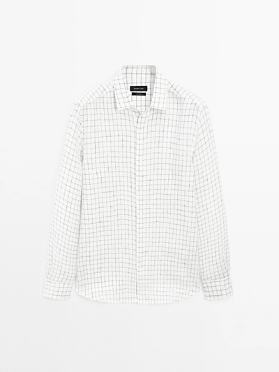 Massimo Dutti Рубашка в клетку из льна с регулярной посадкой купить с доставкой.