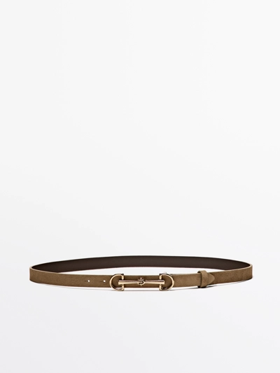 Massimo Dutti Ремень из деленой кожи в стиле конного спорта