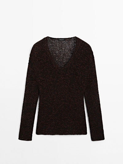 Massimo Dutti Трикотажный свитер из хлопково-шерстяной смеси купить с доставкой.