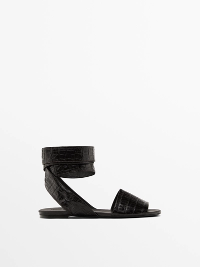 Massimo Dutti Сандалии из мягкой кожи с шнуровкой купить с доставкой.