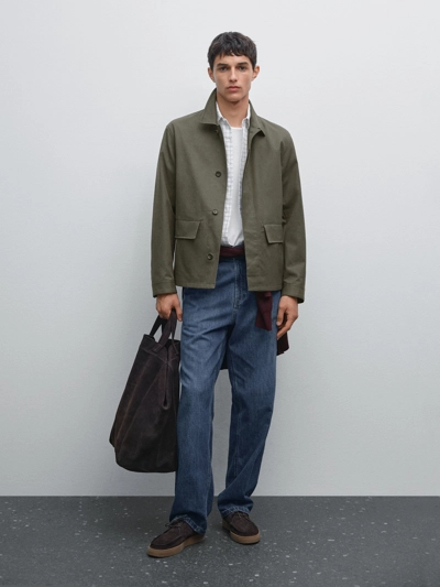 Massimo Dutti Куртка из 100% хлопка с отделкой мальтинто купить с доставкой.