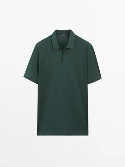 Massimo Dutti Поло в полоску из смесового хлопка в облегающем крое