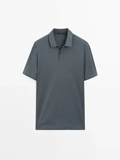 Поло из хлопкового смесового материала SLIM FIT
