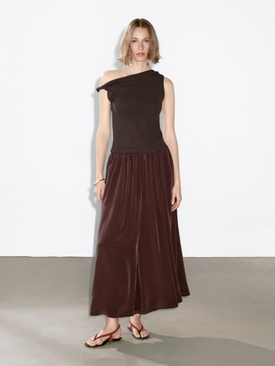 Massimo Dutti Юбка-шорты из технической ткани с плавным падением купить с доставкой.