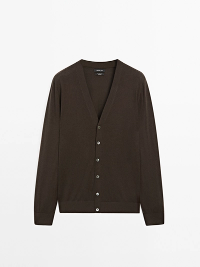 Massimo Dutti Кардиган из 100% мериносовой шерсти купить с доставкой.