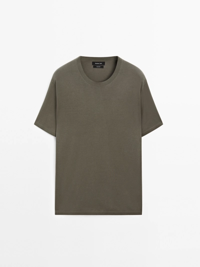 Massimo Dutti 100% хлопковая вязаная футболка купить с доставкой.