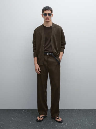 Massimo Dutti Кардиган из льняной смесовой пряжи купить с доставкой.