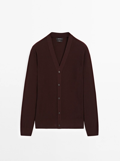 Massimo Dutti Кардиган из текстурированного вязаного хлопка 100% купить с доставкой.