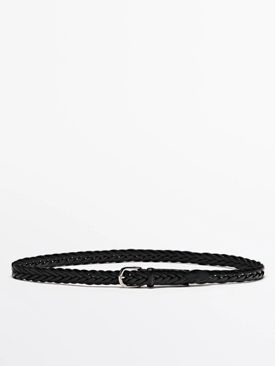 Massimo Dutti Кожаный плетеный пояс купить с доставкой.