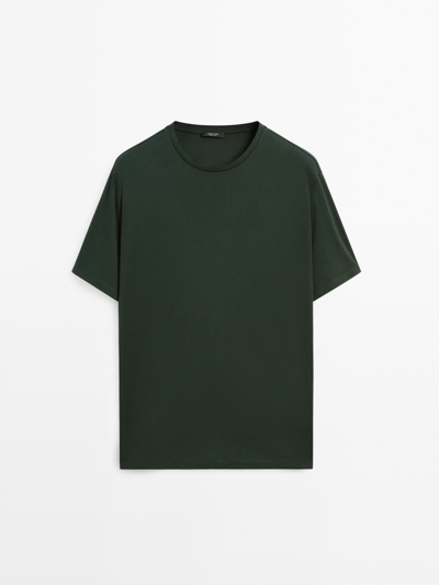 Massimo Dutti Футболка из хлопкового смесового материала купить с доставкой.