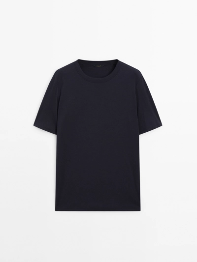 Massimo Dutti Футболка из хлопкового микса с короткими рукавами купить с доставкой.