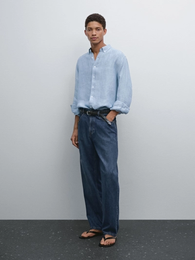 Massimo Dutti Рубашка REGULAR FIT из 100% льна купить с доставкой.