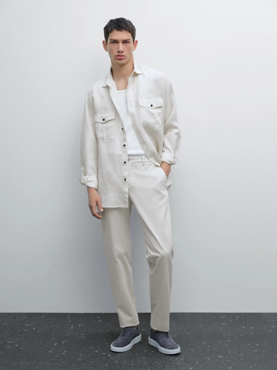 Брюки из хлопкового смесового материала SLIM FIT